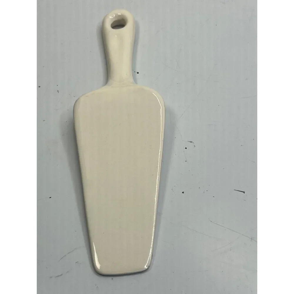 Vintage White Floral Porcelain Pie Server Cake Slice Cream Gold Trim Handle